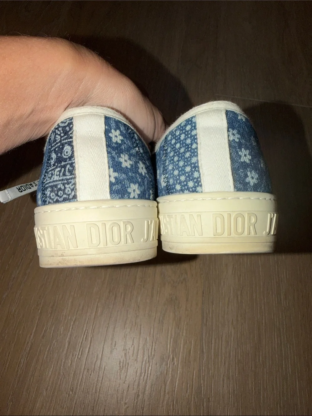 Dior J'Adior Low-Top Navy Blue and White Sneakers